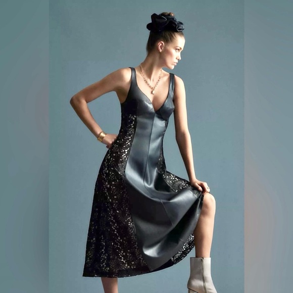 NWT By Anthropologie Dress Faux Leather Lace Black Size 6 - www.rajagirimanappuram.com NWT By Anthropologie Dress Faux Leather Lace Black Size 6 - www.rajagirimanappuram.com